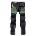 thumbnail image 1 of Men's Casual Pants Men's Color Block Hiking Trousers Windproof Work Trousers Warm Lined Trekking With Pockets Outdoor Fitness Softshell Army Green XL, 1 of 5