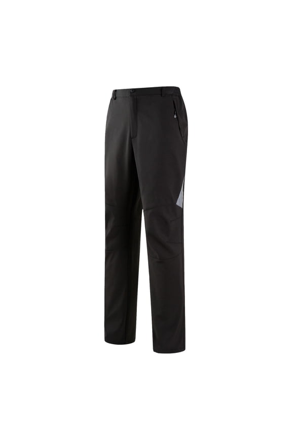 Men's Casual Pants Men's Color Block Hiking Trousers Windproof Work Trousers Warm Lined Trekking With Pockets Outdoor Fitness Softshell Black 4XL