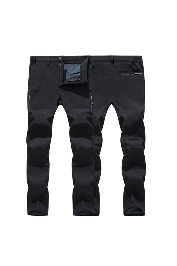 Men's Casual Pants Men's Color Block Hiking Trousers Windproof Work Trousers Warm Lined Trekking With Pockets Outdoor Fitness Softshell Black 4XL