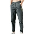 thumbnail image 1 of Men's Casual Pants Men's Fashionable Plus Size Loose Tracksuit With Tied Feet Pants Trousers Grey 2XL, 1 of 8