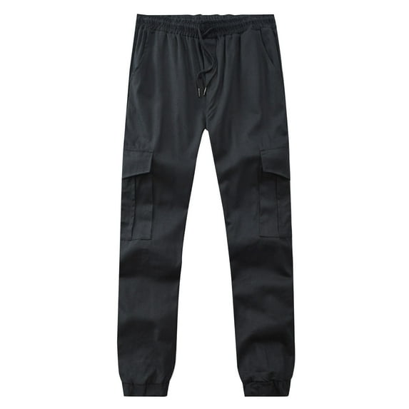 Men's Casual Pants Men's Slacks Casual Fashion Trend Pants Black M
