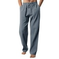 thumbnail image 1 of Men's Casual Pants Men's Slim Fit Business Pants Fashion Solid Casual Flat Front Work Long Trousers Dark Gray 3XL, 1 of 8
