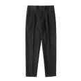 thumbnail image 1 of Men's Casual Pants Men's Slim Fit Small Feet High Waist Business Solid Color Casual Suit Pants Black 36, 1 of 9