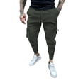 thumbnail image 1 of Men's Casual Pants Men's Solid Casual Pants Skinny Work Outdoor Trendy Long Fitness Green 2XL, 1 of 9