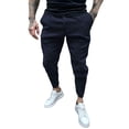 thumbnail image 1 of Men's Casual Pants Men's Solid Casual Pants Skinny Work Outdoor Trendy Long Fitness Navy S, 1 of 6