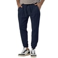 thumbnail image 1 of Men's Casual Pants Men's Sports Pants Fall And Winter Solid Color Casual Pant Loose Leg Trousers Navy S, 1 of 8