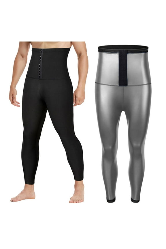 Men's Casual Pants Men's Sports Tights Sweat Inducing Abdomen And Waist Shaping Pants Fitness Body Shaping Training Yoga Silver S