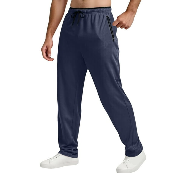 Men's Casual Pants Men's Sweatpants Mesh Lightweight With Zip Pockets Breathable Athletic Pants For Workout Running Navy XL