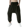 thumbnail image 1 of Men's Casual Pants Men's Sweatpants Pants Soft Comfy Loose Wide Leg Trousers Sports Running Jogger Harem Black M, 1 of 8