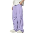 thumbnail image 1 of Men's Casual Pants Men's Sweatpants Water Proof Pants Sports Loose Large Size Casual Light Purple XL, 1 of 8