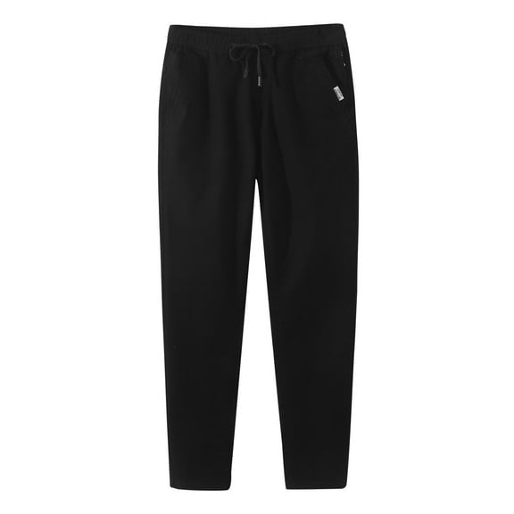 Men's Casual Pants Mens Autumn Winter Casual Pant Sports Pants With Pocket Fashion Long Black 28