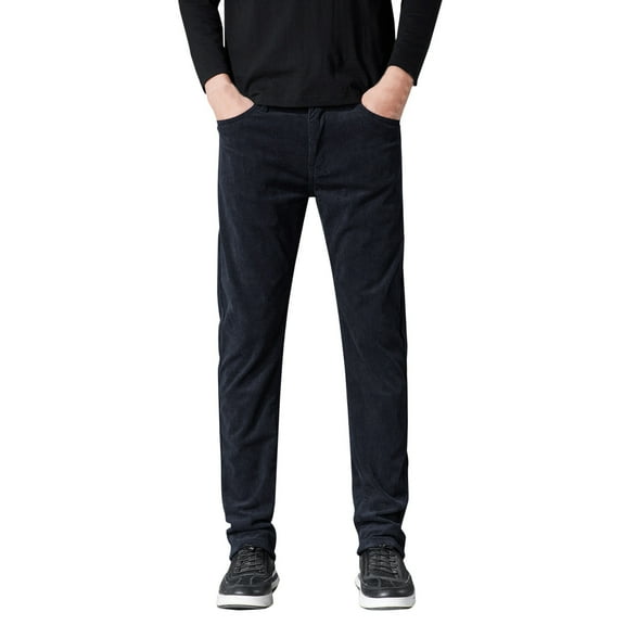 Men's Casual Pants Mens Autumn Winter Casual Pant Sports Pants With Pocket Fashion Long Navy 30