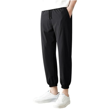 Men's Casual Pants Mens Casual Joggers Pants Drawstring Hiking Outdoor Twill Track Sweatpants With Pockets Black 6XL