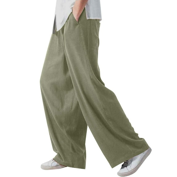 Men's Casual Pants Mens Hanging Wide Leg Pants Style Loose Straight Casual Green 3XL