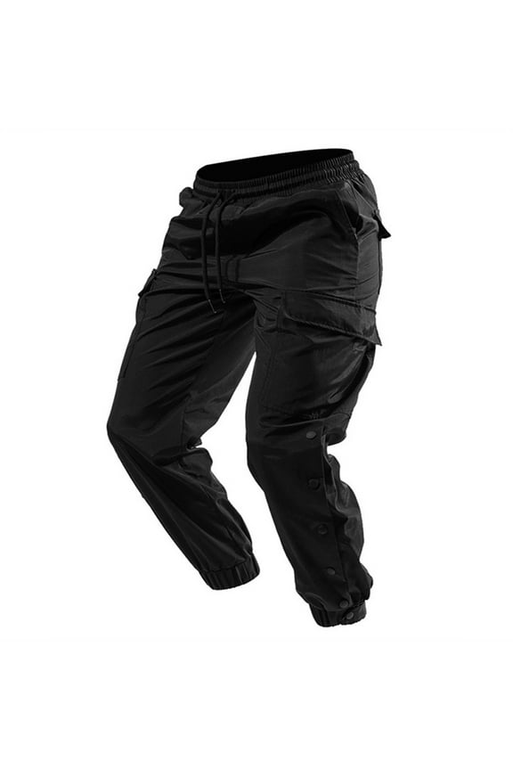 Men's Casual Pants Mens Hiking Pants Lightweight Cargo Men Twill Stretch Relaxed Fit Flat Front Pant Black L