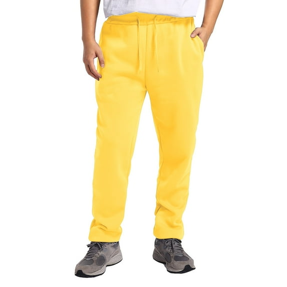 Men's Casual Pants Mens Hop Pants Casual Solid Color Track Lace Up Workout With Pocket Fall And Winter Sports Elastic Waist Straight Slim Yellow 2XL