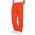 thumbnail image 1 of Men's Casual Pants Mens Hop Pants Casual Solid Color Track Workout With Pocket Orange 2XL, 1 of 5