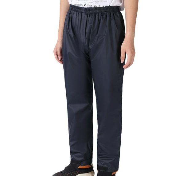 Men's Casual Pants Mens Rain Pants Riding Thickened Rainproof Double Layer Breathable Navy L