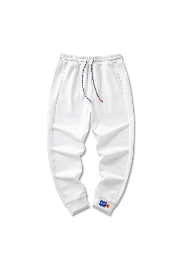 Men's Casual Pants Mens Solid Sports Leisure Trousers Fitness Loose Running Training Leg Guard Pants Trousers Ninth White 2XL