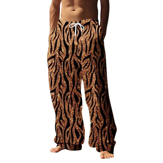 Men's Casual Pants Modern Digital Leopard Print Straight Leg Business Trousers for Everyday Comfort and Style Blue S