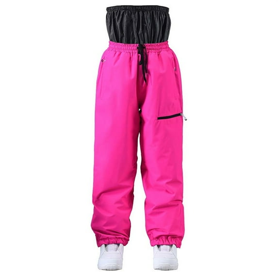 Men's Casual Pants New Men's And Women's Winter Outdoor Windproof And Warm Ski Pants Board Double Board Ski Hot Pink S