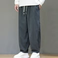 thumbnail image 1 of Men's Casual Pants Retro Corduroy Straight-Leg Pants, Elastic Waist, Casual Big Tall, Fall Winter Spring Outfits, 1 of 9