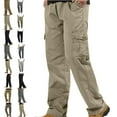 thumbnail image 1 of Men's Casual Pants Solid Casual Pocket Outdoor Trousers Classic Trousers Work Pants Casual Pants for Men Gray 6XL, 1 of 5
