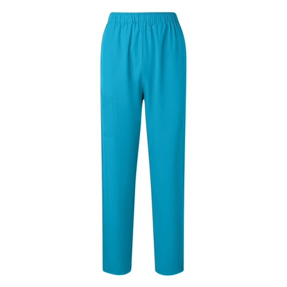 Men's Casual Pants Straight Leg Work Pants Elastic Waist Big and Tall Uniforms Housekeeping Solid Slacks with Pockets