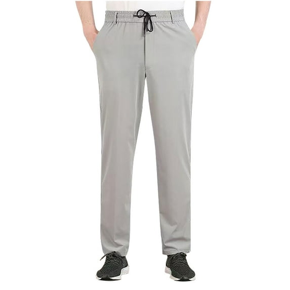 Men's Casual Pants Summer Straight Leg Daily Thin Casual Business Pants Sweatpants for Men Gray 5XL