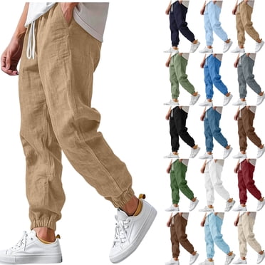 Men's Casual Pants Thin Pants Outdoor Fitness Running Pants Men's Small Toe Drawstring Pants Sweatpants Jogger Work Trousers