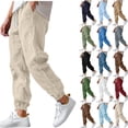 thumbnail image 1 of Men's Casual Pants Thin Pants Outdoor Fitness Running Pants Men's Small Toe Drawstring Pants Sweatpants Jogger Work Trousers, 1 of 10