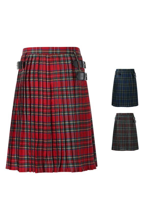 Men's Casual Pants Timeless Scottish Plaid Style Contrast Waistband Pleated Design Everyday Comfort Smart Casual
