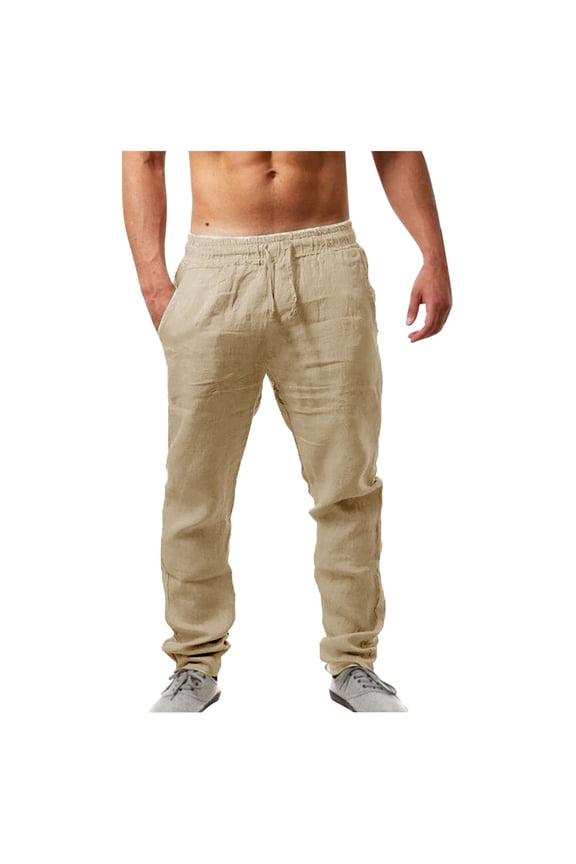 Men's Casual Pants for Everyday Comfort and Style Chino Cargo Flat Front Trousers with Breathable Summer Wicking Brown S
