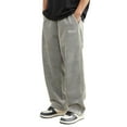 thumbnail image 1 of Men's Casual Pants for Fall and Winter Loose Wide Leg Corduroy Trousers Streetwear Solid Color High Waist Pant for Modern Men A-Grey XXL, 1 of 5