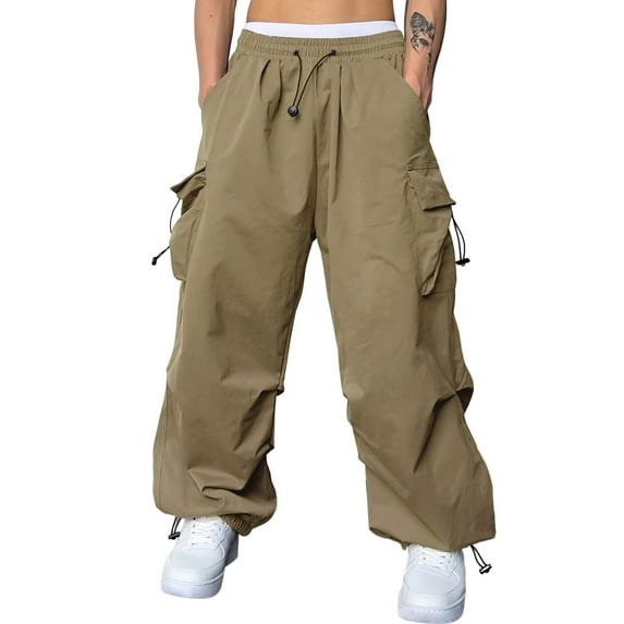 Men's Casual Parachute Pants Wide Leg Trousers Beam Feet Harem Baggy Cargo Pants for Trendy Street Wear