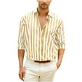 thumbnail image 1 of Men's Casual Personality Stripe Shirts Loose Button Down Lapel Blouses Holiday Beach Shirts, 1 of 5