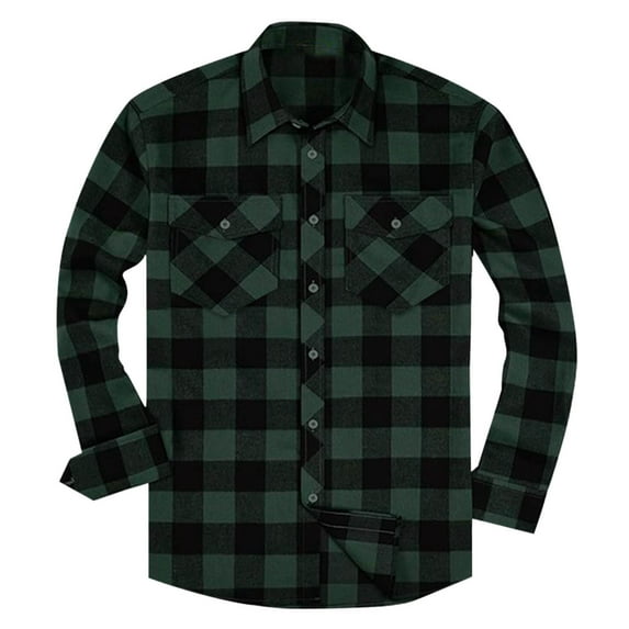 BVnarty Plaid Shirts for Men Casual Plaid Long Sleeve Shirt with Pockets, Turndown Collar, Lightweight Soft Fabric, Perfect for Work, Home, and Outdoor Casual Wear