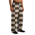 thumbnail image 1 of Men's Casual Plaid Print Stretch Waist Drawstring Straight Leg Pants Light Gray S, 1 of 7