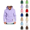 thumbnail image 1 of Men's Casual Plain Hoodie 2025 Fall Winter Long Sleeve Basic Hooded Sweatshirt with Pockets Pullover Tops, 1 of 1