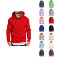 thumbnail image 1 of Men's Casual Plain Hoodie 2025 Fall Winter Long Sleeve Basic Hooded Sweatshirt with Pockets Pullover Tops, 1 of 1