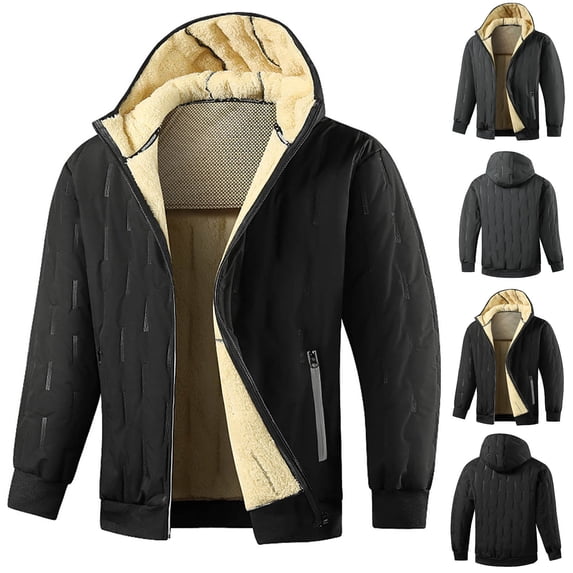 Men's Casual Plain Jacket Top Coat Long Sleeve Hooded Button Snap Front Chest Pockets Polyester Fashion Streetwear Outwear Wear to Work Outdoor Essentials | JASKFLY,Black L