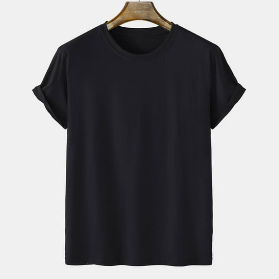 Men's Casual Plain T-Shirts Crewneck Short Sleeve Casual Solid Color Round Neck Pullover Tee Shirt Daily Tops
