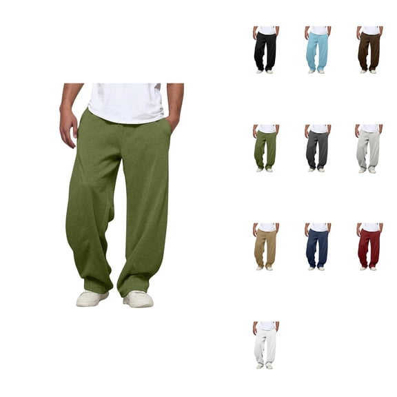 Men's Casual Pleated Trousers with Side Pockets – Relaxed Fit Wide Leg Soft Pants, Expandable Waist, Big & Tall Comfort Slacks