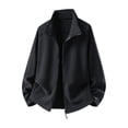 thumbnail image 1 of Men's Casual Polar Fleece Zipper Jacket Outdoor Hiking Jackets Full Zip Stand Collar Soft Warm Coat, 1 of 8