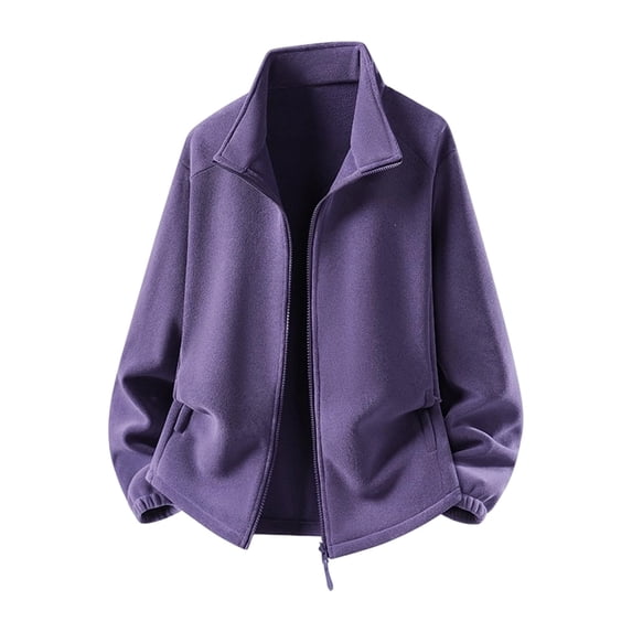 Men's Casual Polar Fleece Zipper Jacket Outdoor Hiking Jackets Full Zip Stand Collar Soft Warm Coat