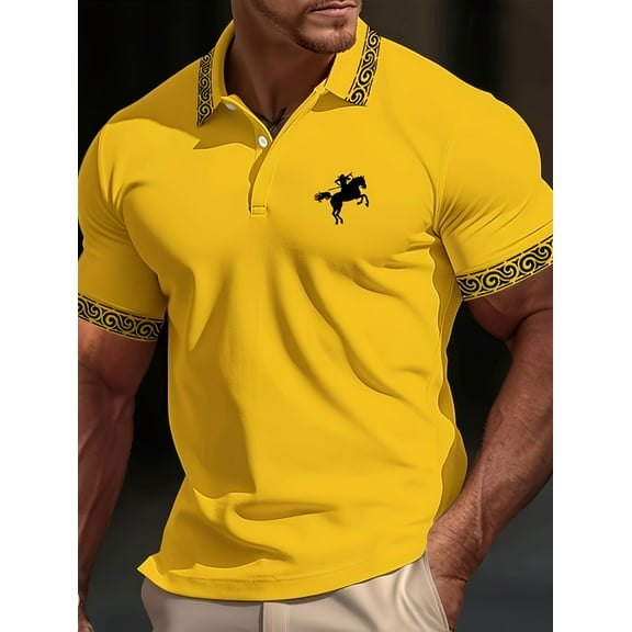 Men's Casual Polo Shirts Classic Button Basic Short Sleeve Shirt Solid Color Tees Golf Stylish Tops Blue L