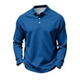 thumbnail image 1 of Men's Casual Polo Shirts Classic Long Sleeve Basic Button T-Shirt Lightweight Golf Tops, 1 of 5