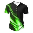 thumbnail image 1 of Men's Casual Polo Shirts Short Sleeve 3D Digital Print T-Shirts Summer Collared Button Up Workout Fitness Tops, 1 of 4