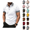 thumbnail image 1 of Men's Casual Polo Shirts Summer Short Sleeve Button Polo T Shirt Lightweight Collared Golf Shirt White 2XL, 1 of 4