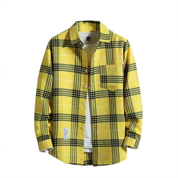 Men's Casual Printed Shirt Autumn And Winter Long Sleeved Single Lapel Plaid Shirt Viscose Shirt Mens Body Romper Tall Man Shirts for Men Big And Tall Men's Shirts Tops Men